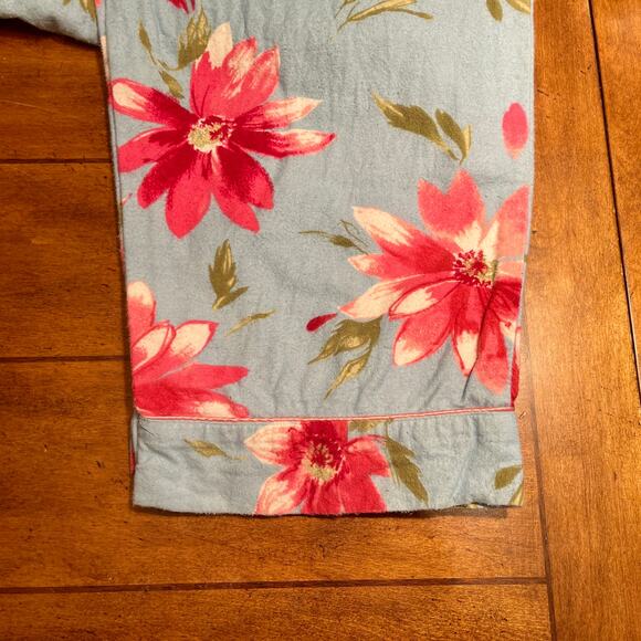 Studio 2-Piece Pajama Sleepwear Set Womens Sz M Pink & Blue Retro Floral A0031 - Picture 9 of 13